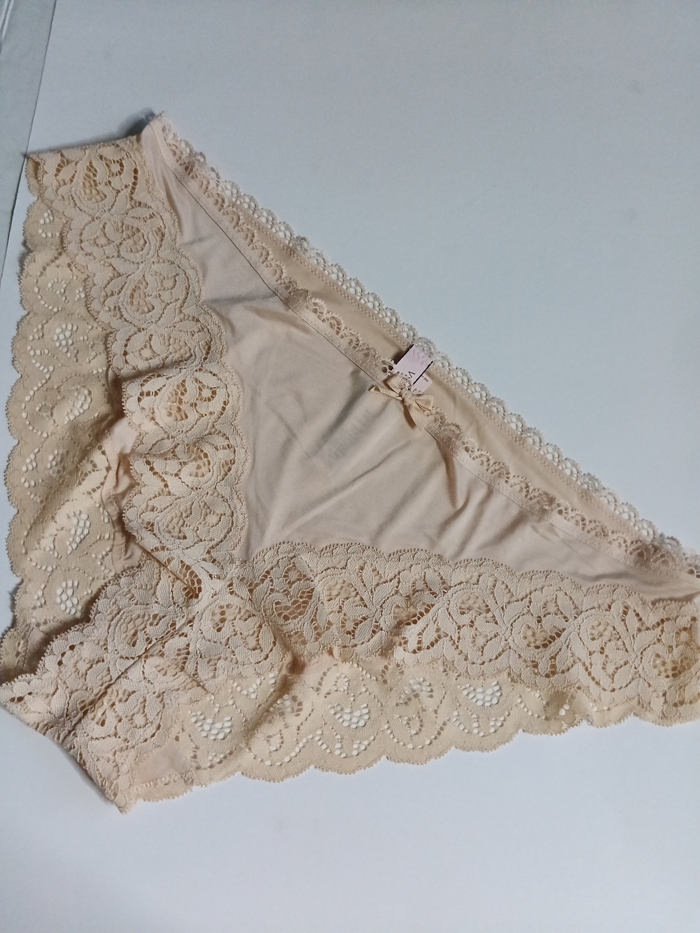 Victoria's Secret Lace Bikini Panty in Light Beige